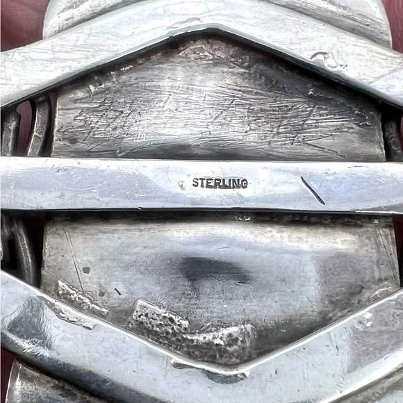 Navajo Fred Harvey Southwest Sterling Silver Natural Turquoise Cuff Bracelet 7" - Picture 8 of 8